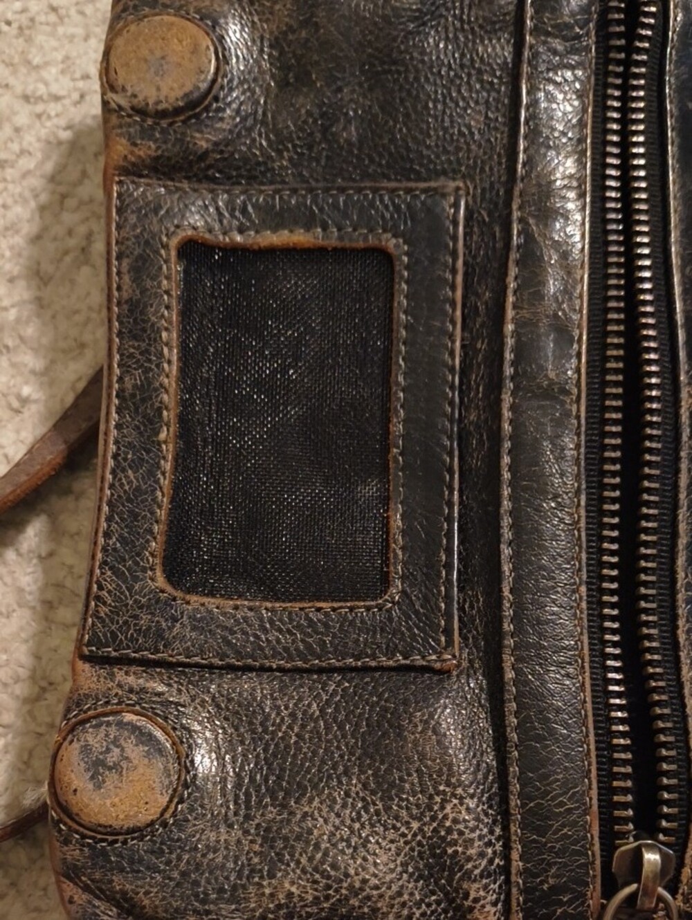 Bed Stu Distressed Brown Leather Crossbody Clutch - Picture 4 of 6